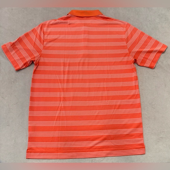 Nike Golf Tour Performance Polo Shirt Men’s Medium Orange Striped Dri-Fit Golf - Picture 7 of 7